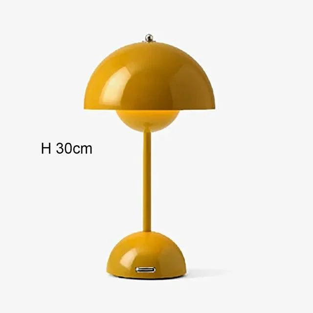 Nordic LED Table Lamp Rechargeable Flower Bud Mushroom Lighting Bedroom Decor -