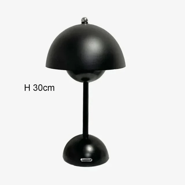 Nordic LED Table Lamp Rechargeable Flower Bud Mushroom Lighting Bedroom Decor -