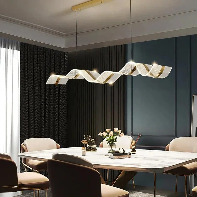 Nordic Leave Art LED Pendant Lighting Acrylic Dimmable Chandelier -