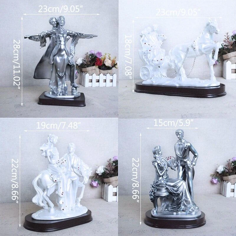 Nordic Love Couple Wedding Vintage Sculptures and Statues -