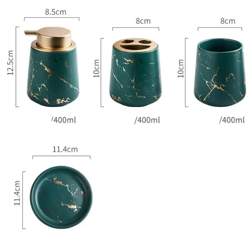 Nordic Marble 4 Piece Bathroom Set