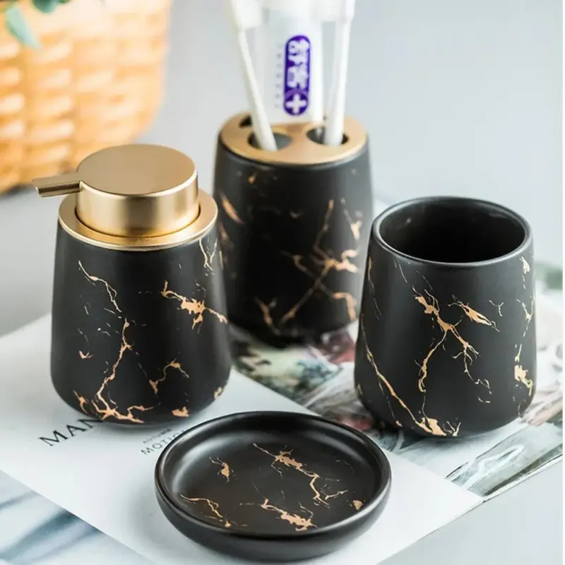 Nordic Marble 4 Piece Bathroom Set