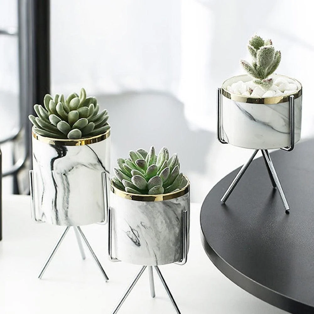 Nordic Marble Plant Pot -