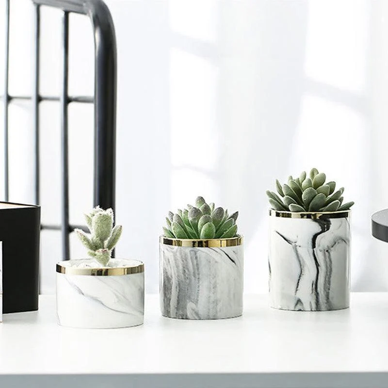 Nordic Marble Plant Pot -