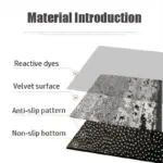 Nordic Marble Tiles Rugs Anti slip Mat for Floor Washable Carpet Living Room