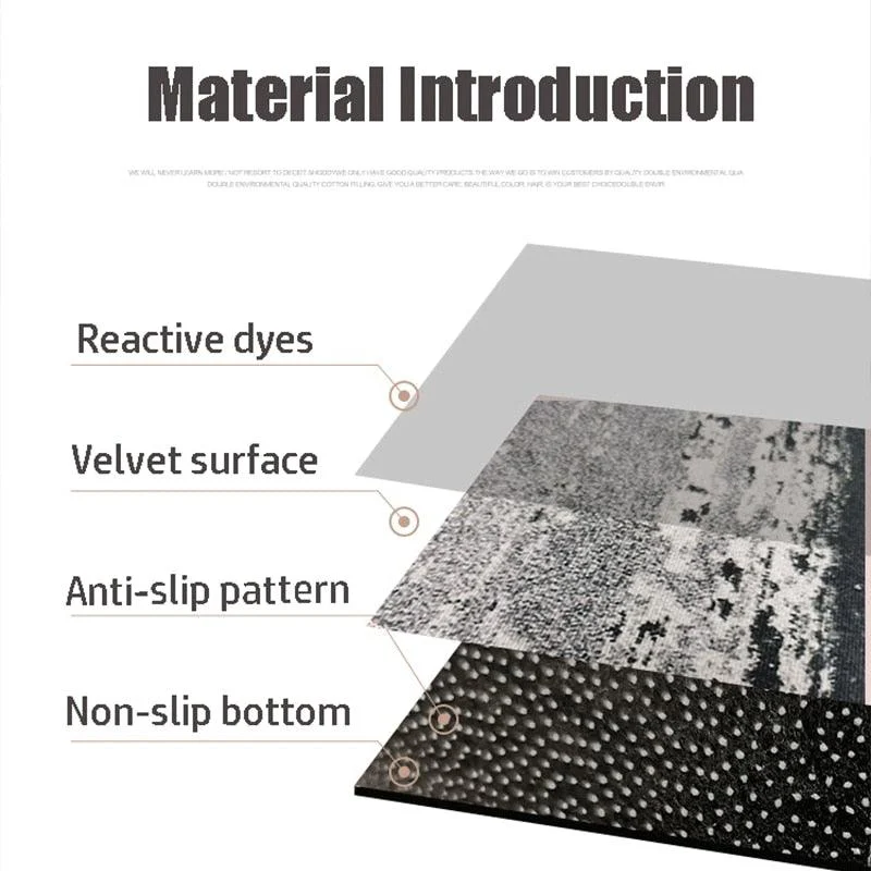 Nordic Marble Tiles Rugs Anti slip Mat for Floor Washable Carpet Living Room -