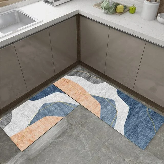 Nordic Marble Tiles Rugs Anti slip Mat for Floor Washable Carpet Living Room -