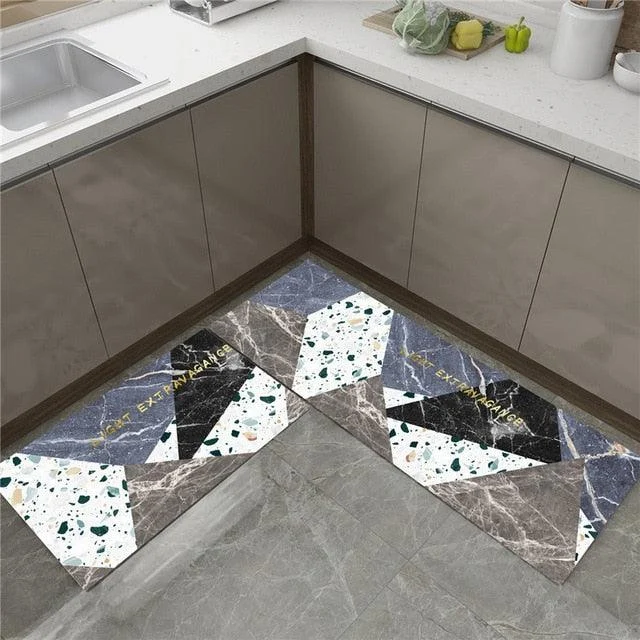 Nordic Marble Tiles Rugs Anti slip Mat for Floor Washable Carpet Living Room -