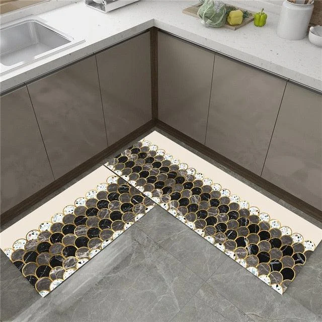 Nordic Marble Tiles Rugs Anti slip Mat for Floor Washable Carpet Living Room -