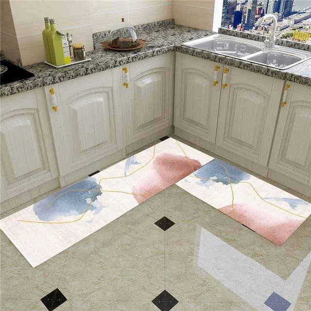 Nordic Marble Tiles Rugs Anti slip Mat for Floor Washable Carpet Living Room -