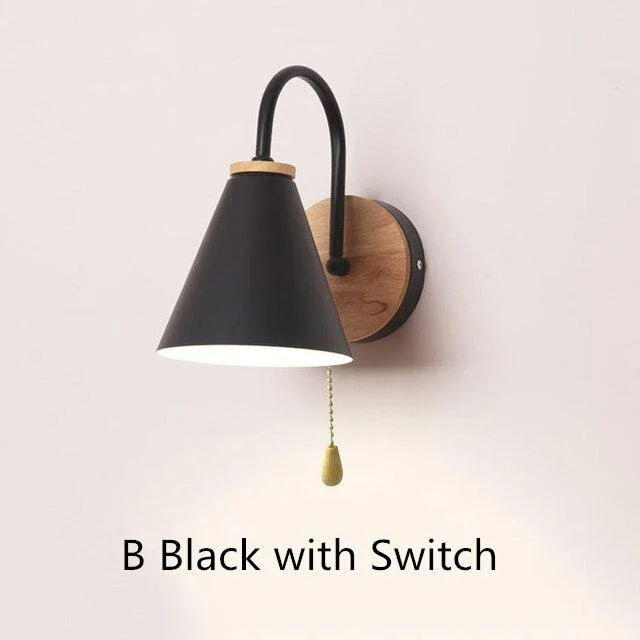 Nordic Metal Wood Wall Lamp -