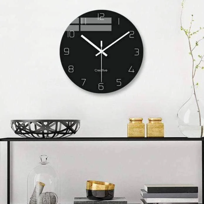 Nordic Minimalist Wall Clock - Bold Hands for Easy Visibility -