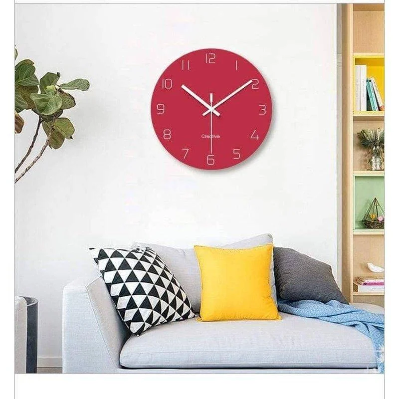 Nordic Minimalist Wall Clock - Bold Hands for Easy Visibility -