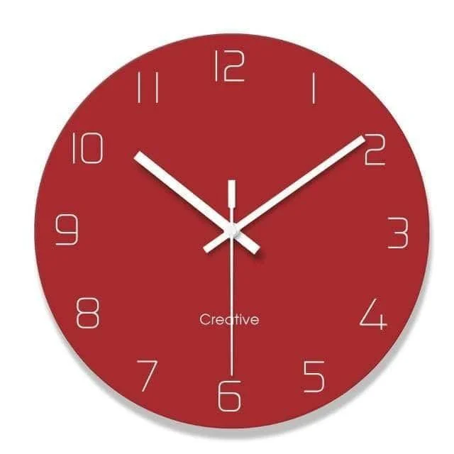Nordic Minimalist Wall Clock - Bold Hands for Easy Visibility -