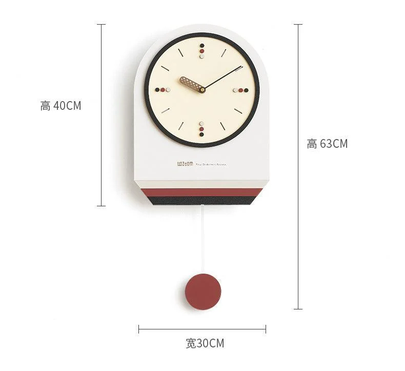 Nordic Modern Pendulum Wall Clock for Study Room -