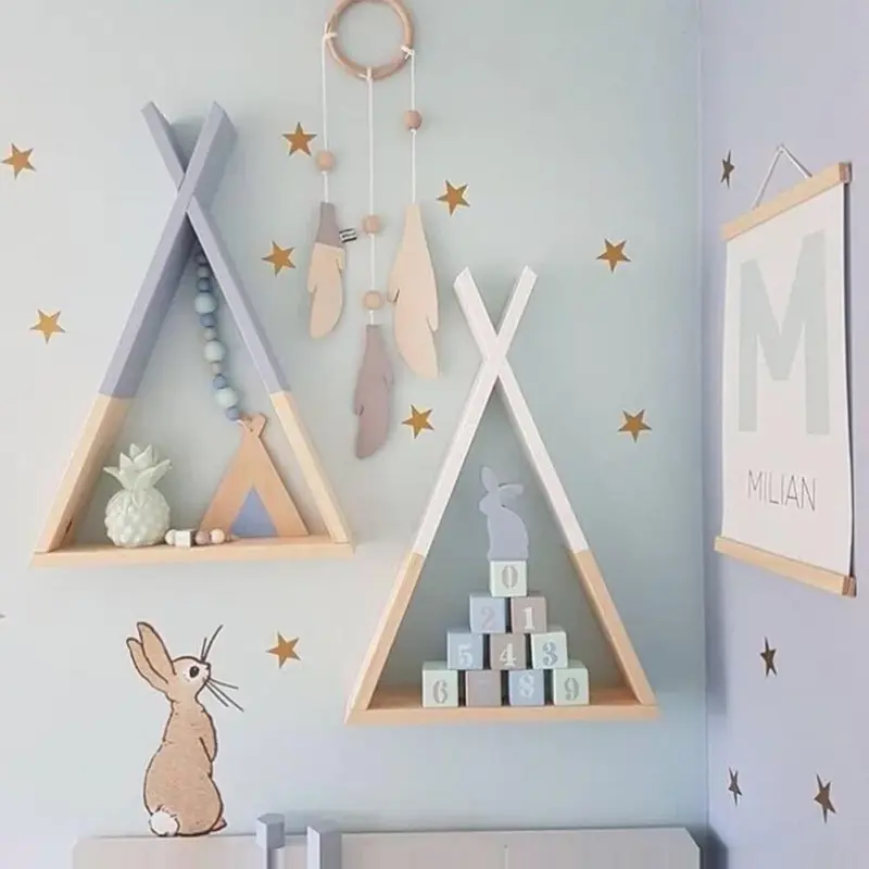 Nordic Nursery Wooden Teepee Shelf