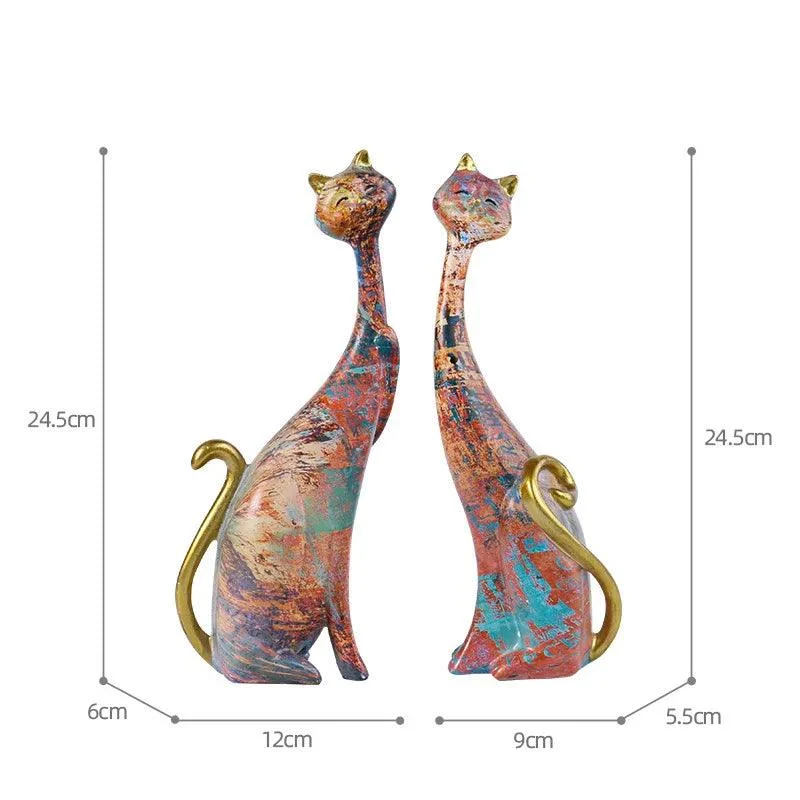 Nordic Resin Abstract Cat Statue -