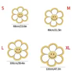 Nordic Smile Sunflower Rugs Living Room Round Carpet Decor