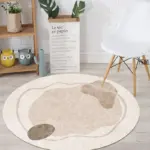 Nordic Stone Pattern Round Carpets Living Room Rugs Large Size for Kids Room