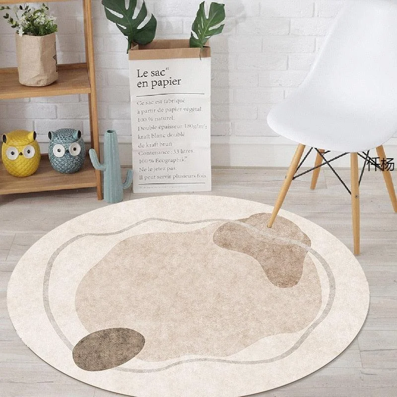 Nordic Stone Pattern Round Carpets Living Room Rugs Large Size for Kids Room -