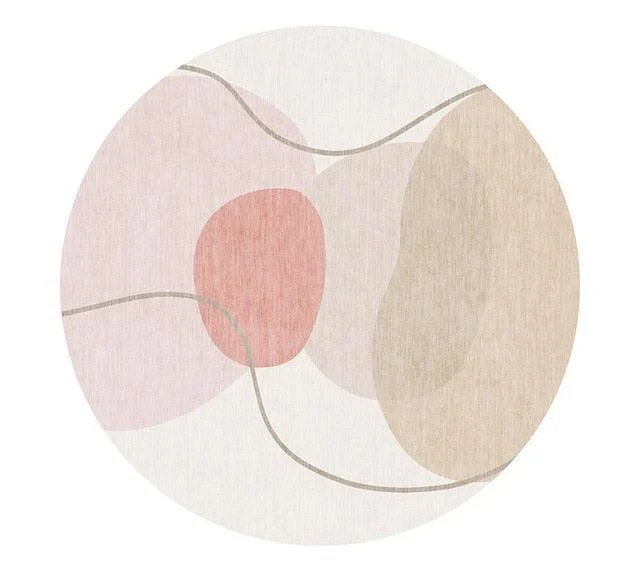 Nordic Stone Pattern Round Carpets Living Room Rugs Large Size for Kids Room -