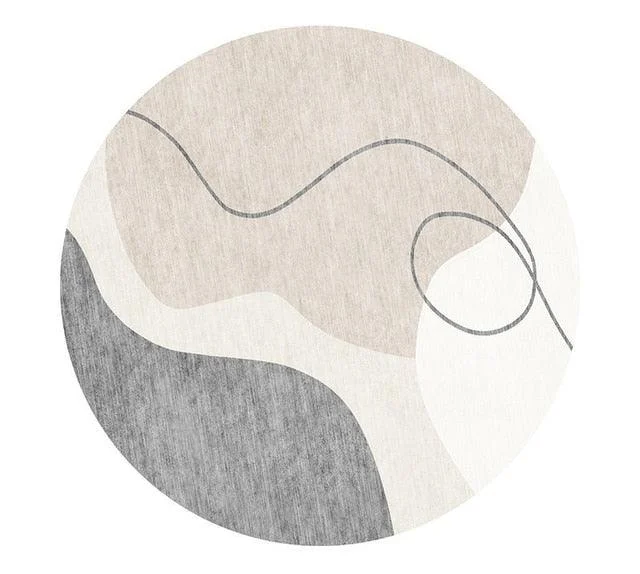 Nordic Stone Pattern Round Carpets Living Room Rugs Large Size for Kids Room -