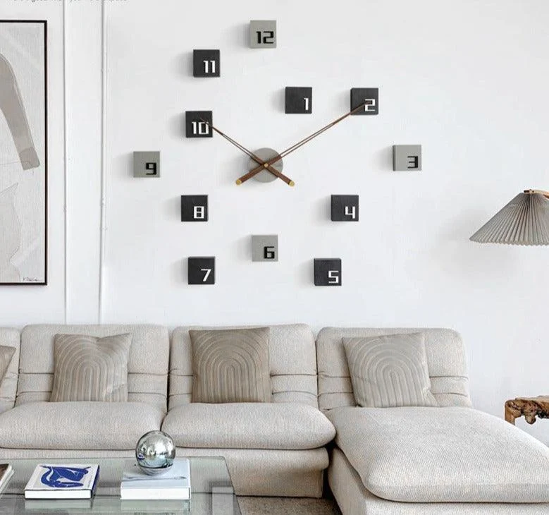 Nordic Style 3D Creative Silent Wall Clock for Livingroom -