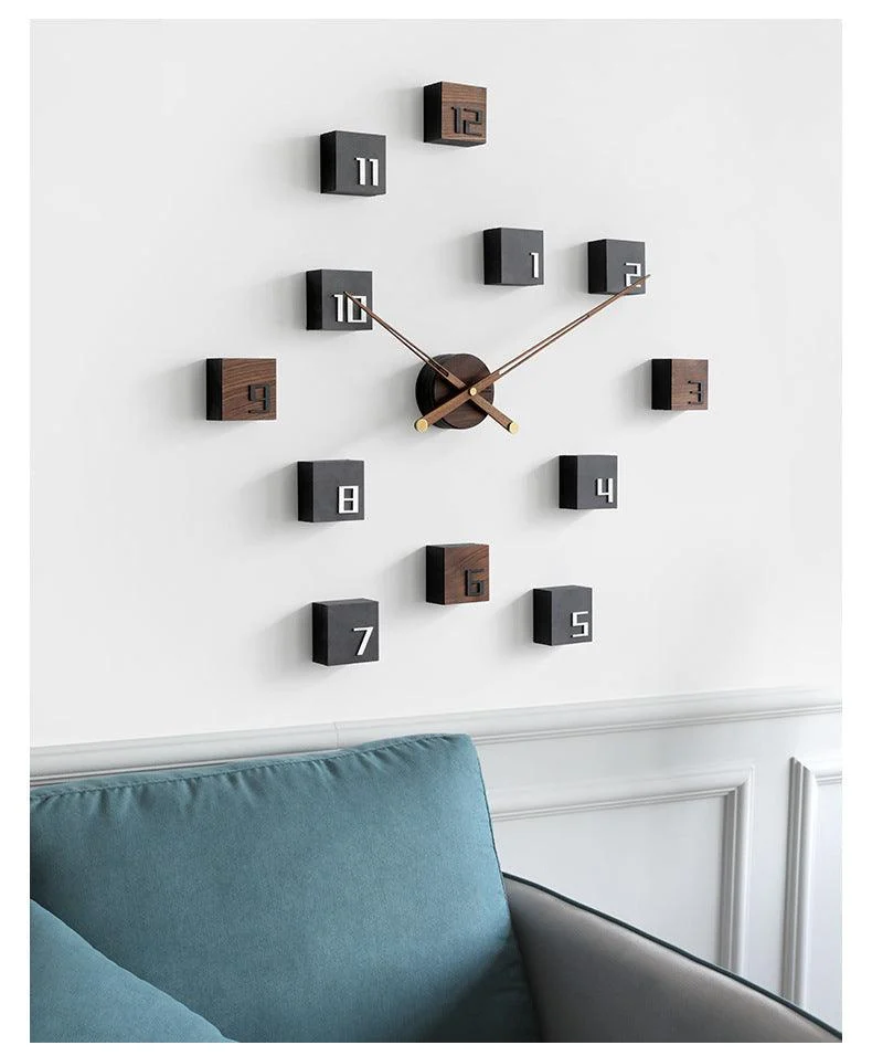 Nordic Style 3D Creative Silent Wall Clock for Livingroom -