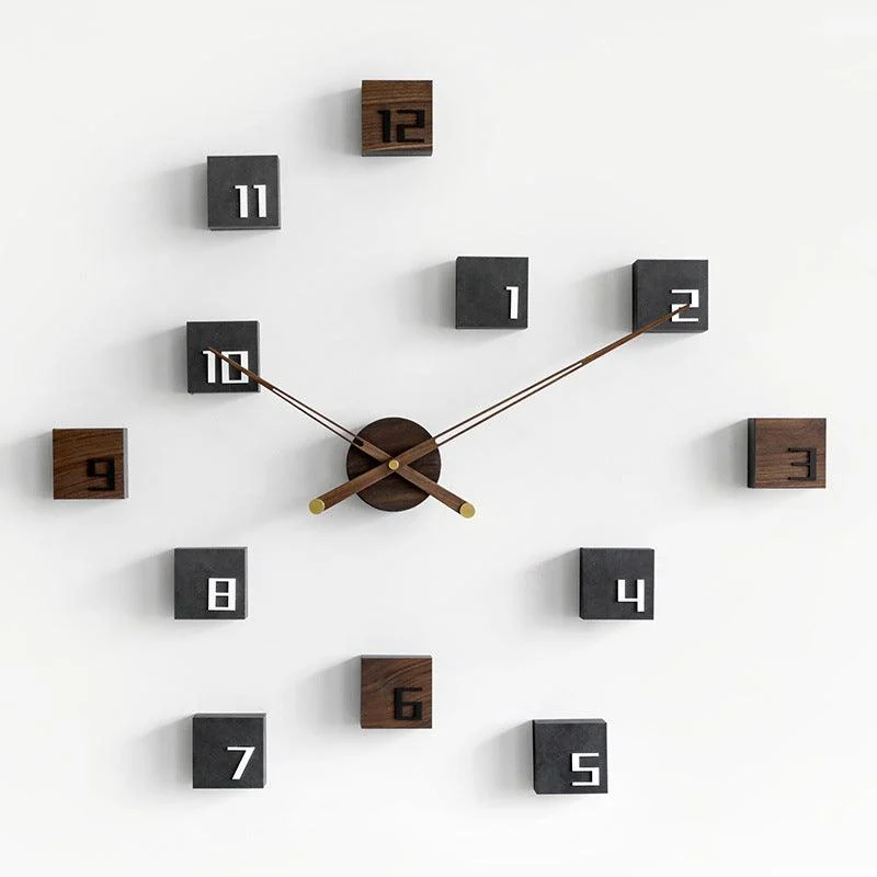 Nordic Style 3D Creative Silent Wall Clock for Livingroom -