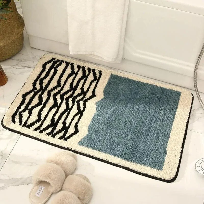 Nordic Style Abstract Hand-Crafted Bath Mat -