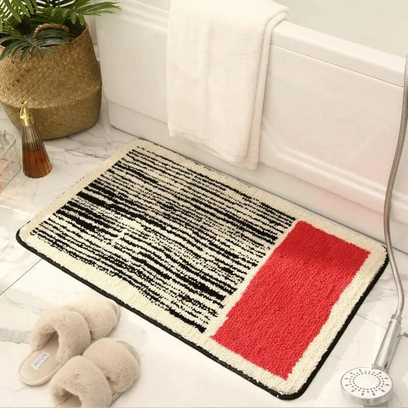 Nordic Style Abstract Hand-Crafted Bath Mat -