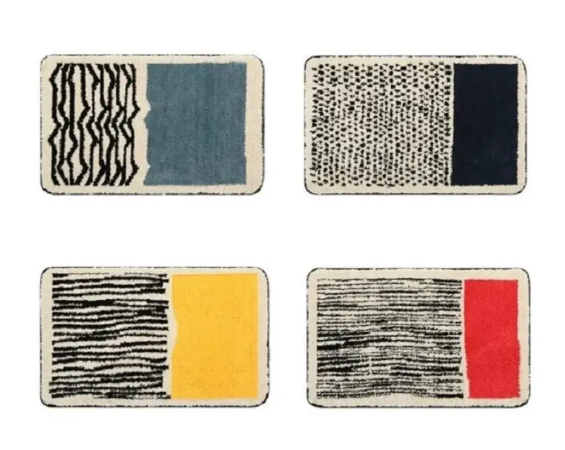 Nordic Style Abstract Hand Crafted Bath Mat