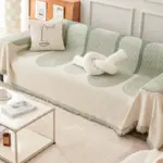 Nordic Tassel Sofa Blanket All Season Cotton Cover with Anti Cat Scratch Protection