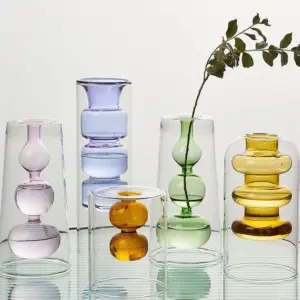 Nordic Vintage Glass Flower Vase - 