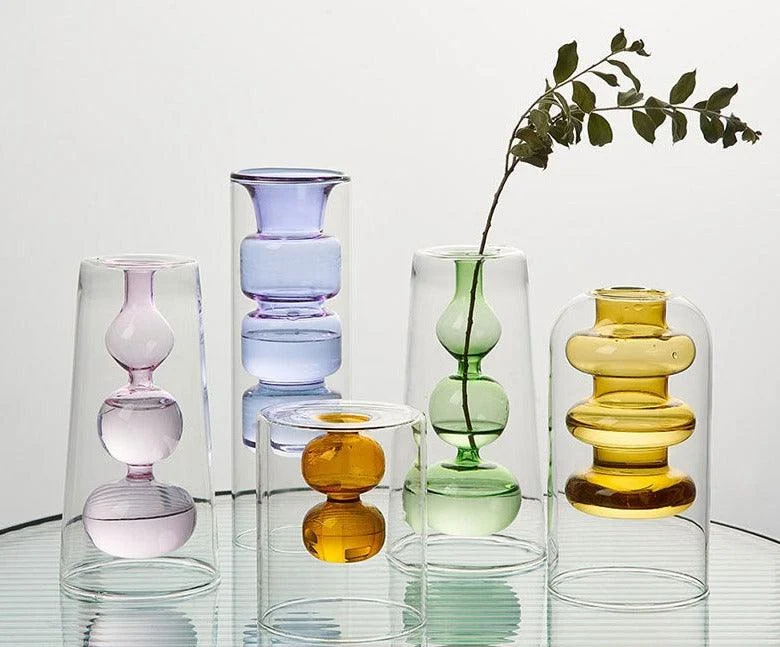 Nordic Vintage Glass Flower Vase -