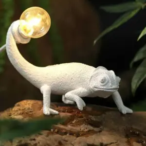 Nordic White Lizard Chameleon Lamp Night Light - 