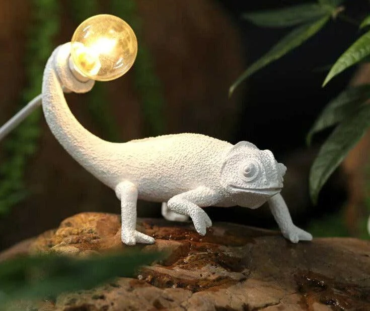 Nordic White Lizard Chameleon Lamp Night Light -