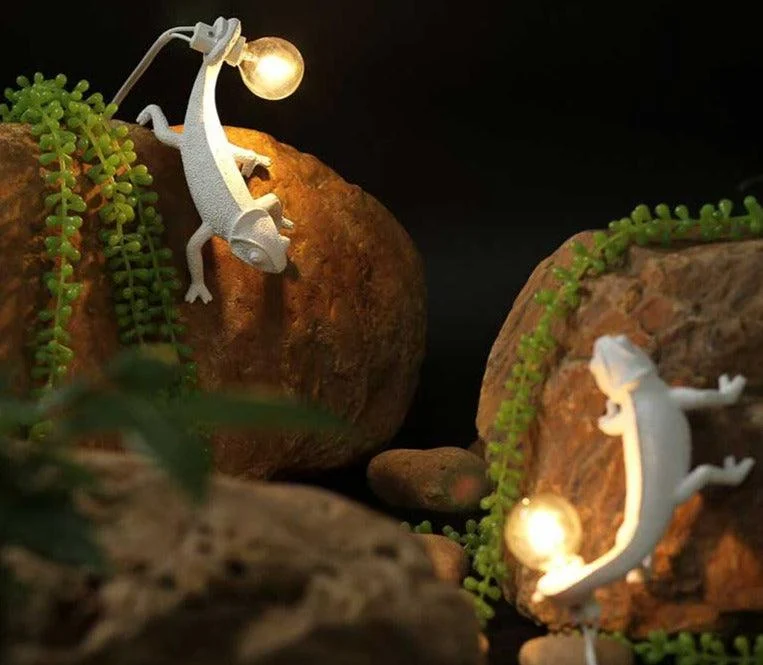 Nordic White Lizard Chameleon Lamp Night Light -