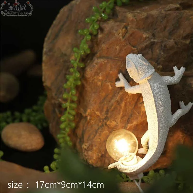 Nordic White Lizard Chameleon Lamp Night Light -