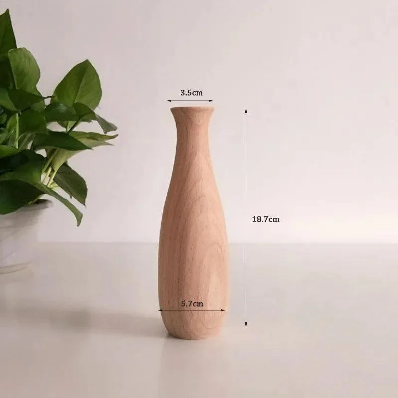 Nordic Wood Bloom: Minimalist Vase for Stylish Plant Arrangements -