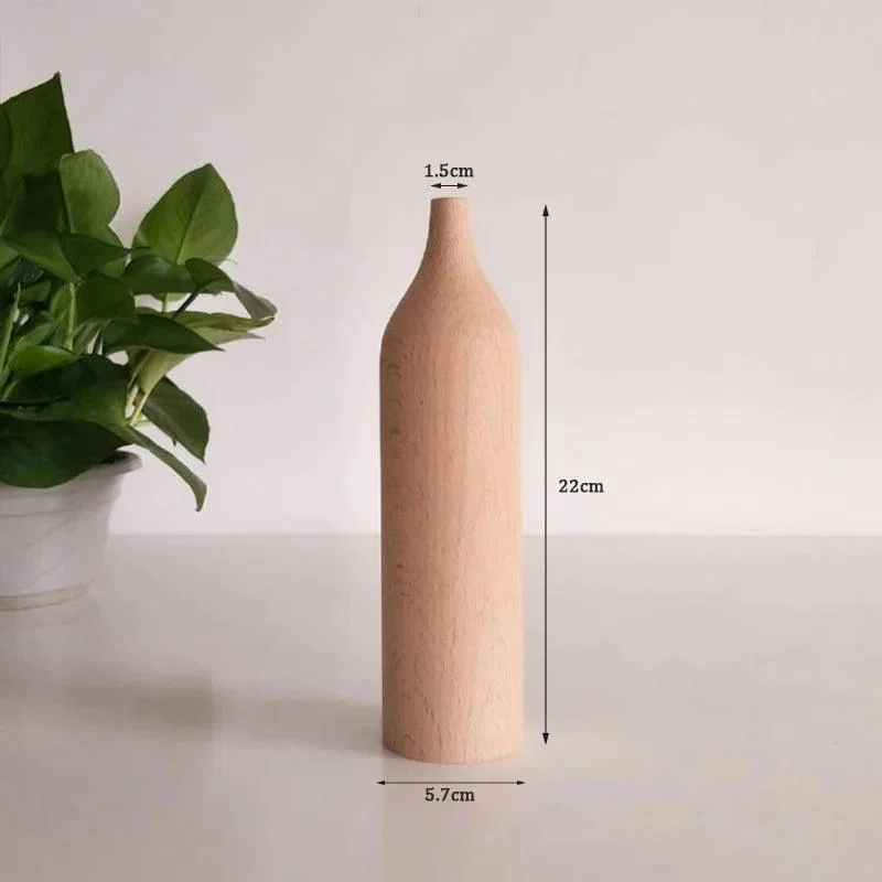 Nordic Wood Bloom: Minimalist Vase for Stylish Plant Arrangements -