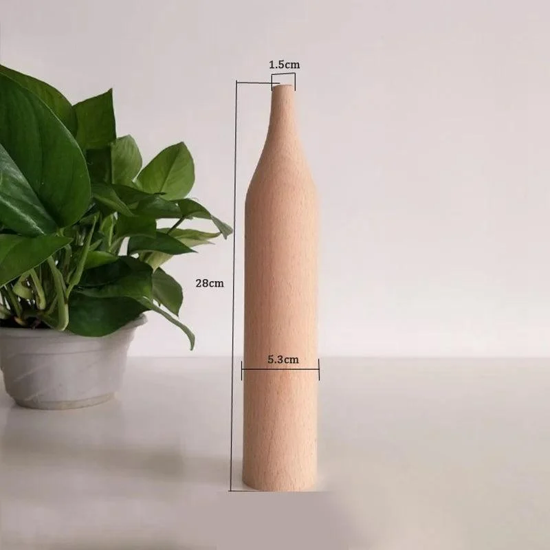 Nordic Wood Bloom: Minimalist Vase for Stylish Plant Arrangements -