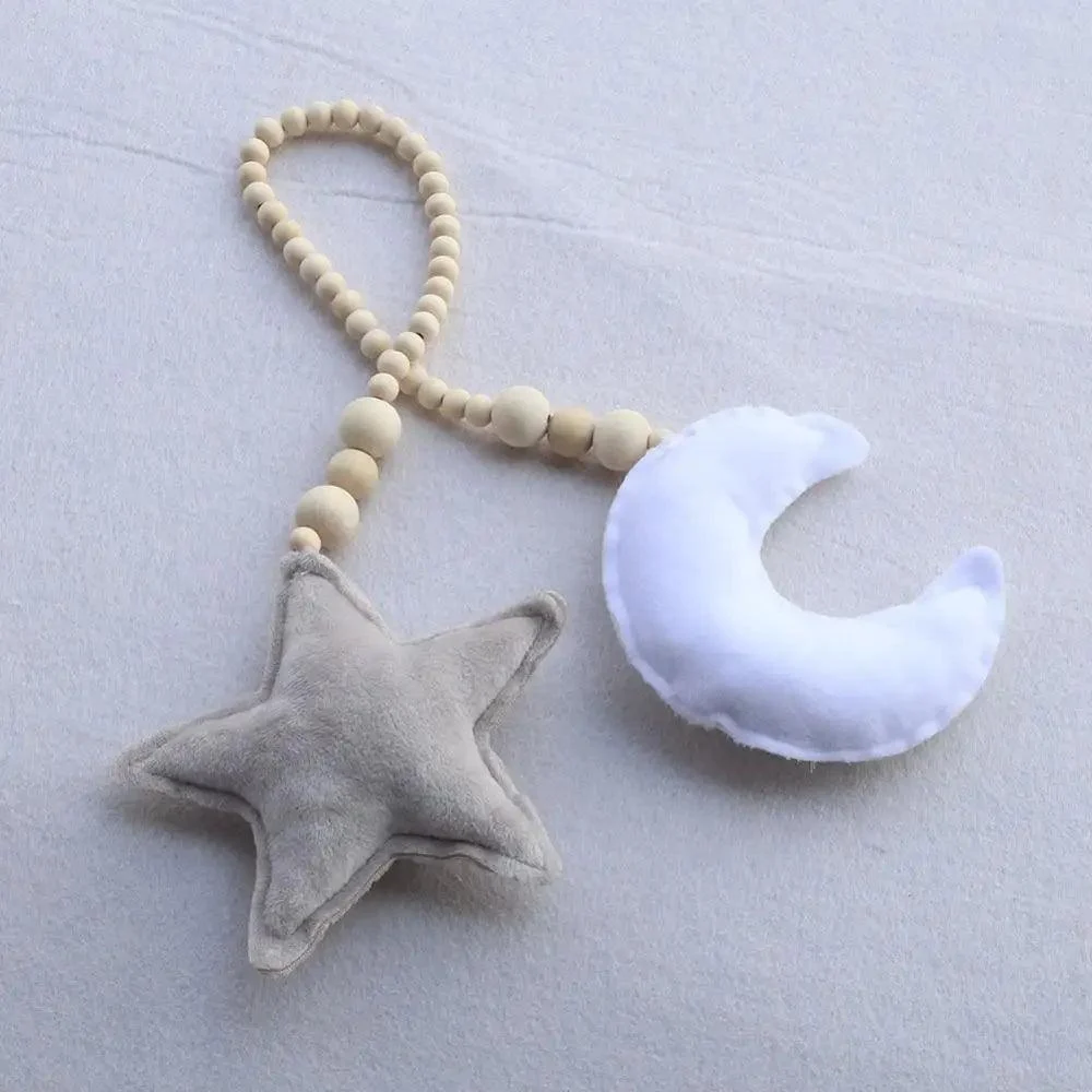 Nordic Wooden Beads Ornament: Celestial Décor -