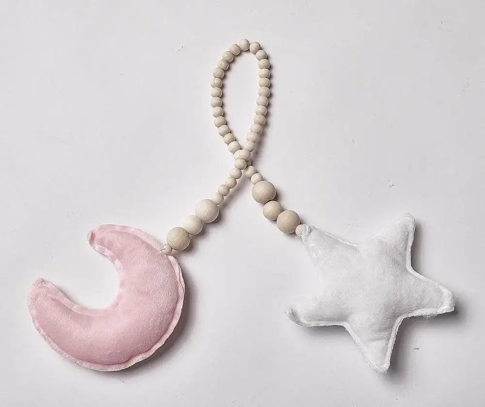 Nordic Wooden Beads Ornament: Celestial Décor -