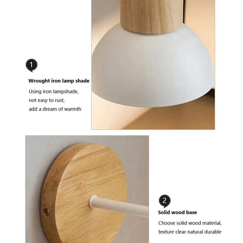 Nordic Wooden Wall Lamp -