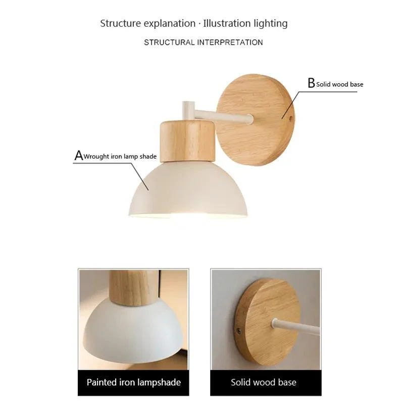 Nordic Wooden Wall Lamp -