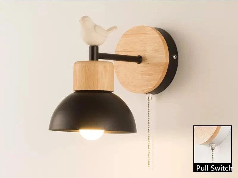 Nordic Wooden Wall Lamp -