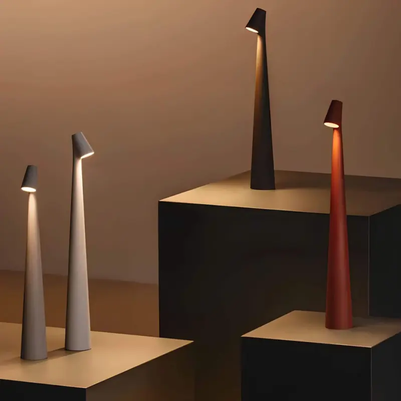 NordischeMinimalistischeLED TischlampeKabellosDimmbarLeselampeEsszimmerbeleuchtung2xlumina
