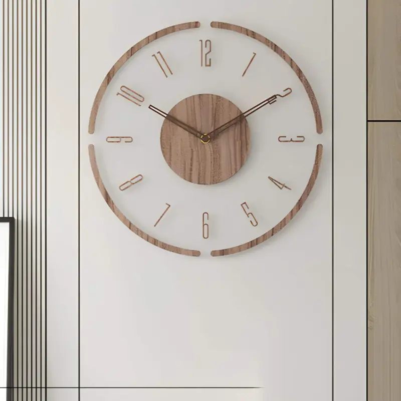 NordischeStilleWanduhrausechtemHolz 35cm GerauschlosesDesign