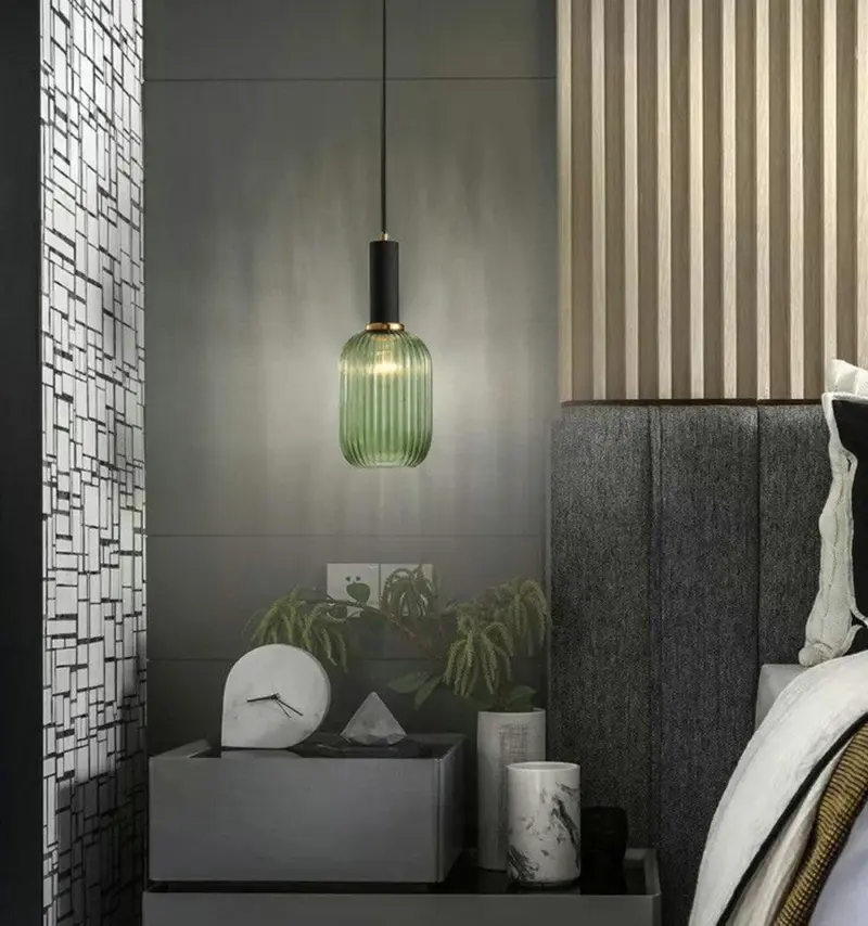 NoridcFlutedGlassPendantLightModernHomeDecor